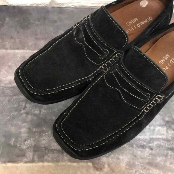 Donald J‎ Pliner Men\'s Slip-On Black Suede Leather Driving Shoes Size 9 Loafers